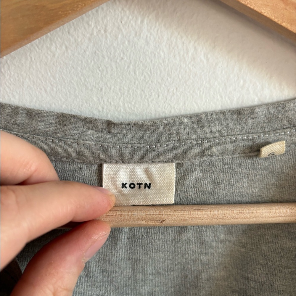 KOTN Light Gray Long Sleeve Henley - Picture 2 of 5